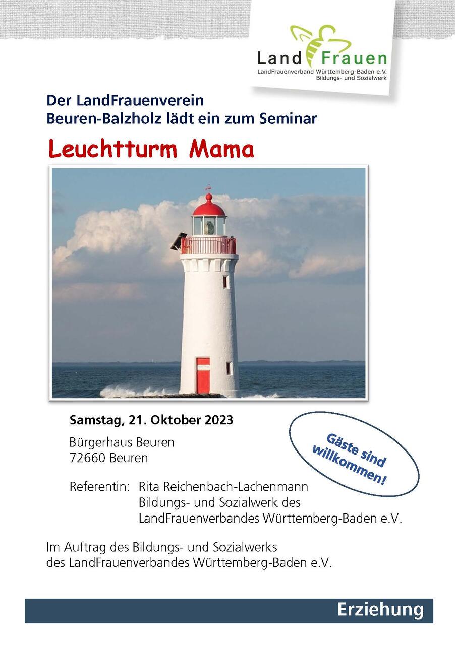 Seminar „Leuchtturm Mama“ am 21.10.23